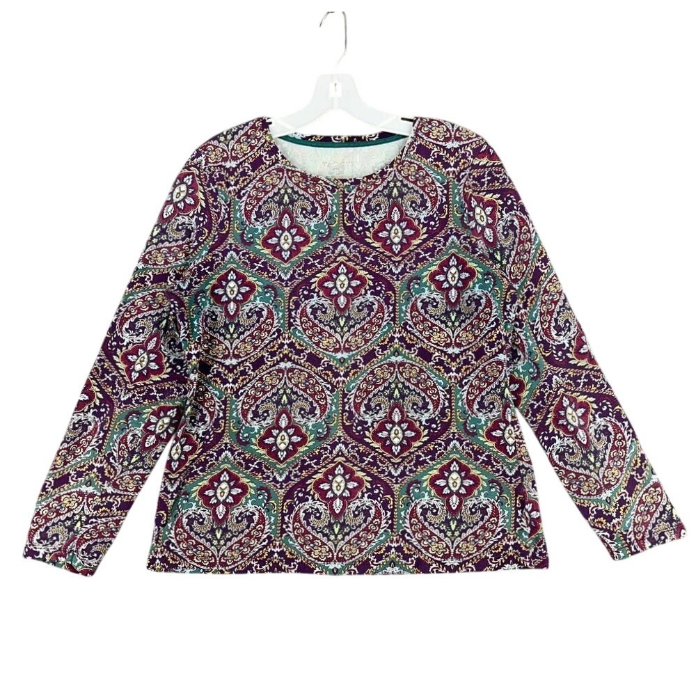 Talbots Bateau Botanical Medallion Paisley Persian Zoroastrian Blouse Womens‎ LP